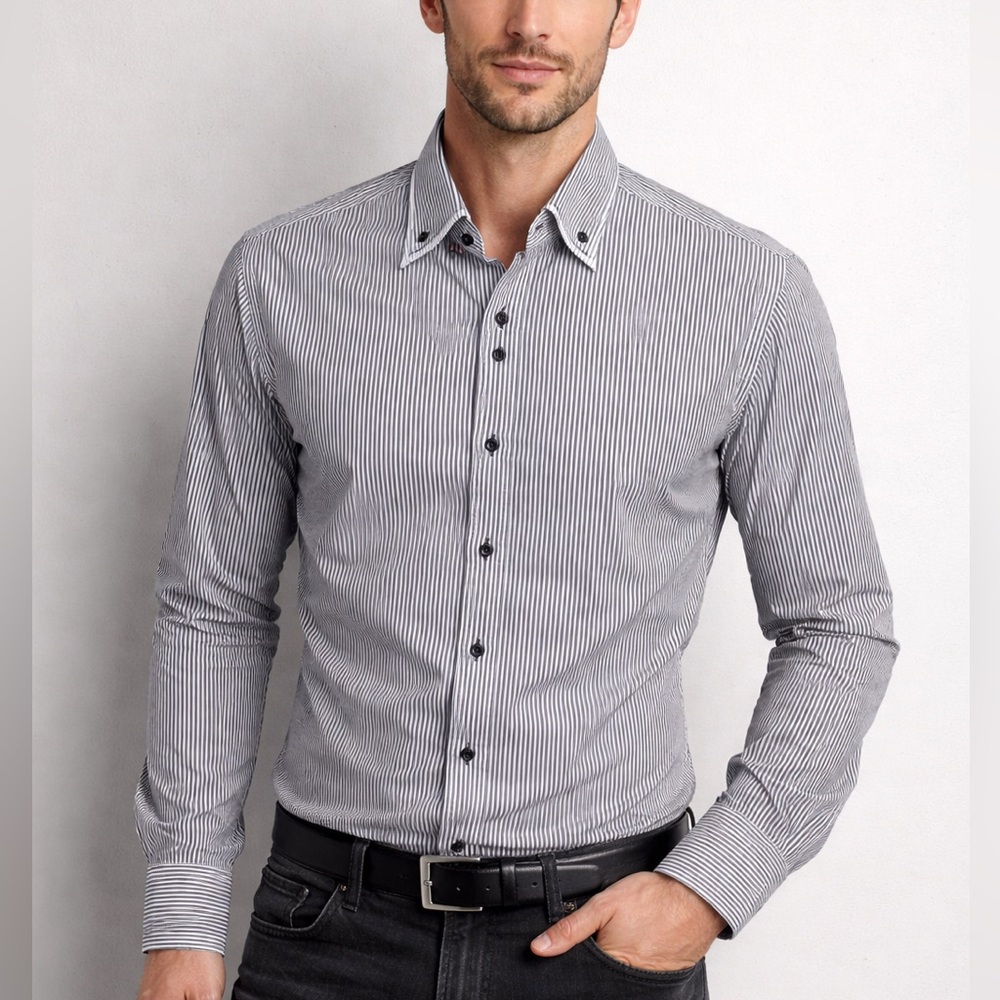 Camicie al Ponte di Rialto Italian Shirt Men's XXL Striped Long Sleeve‎